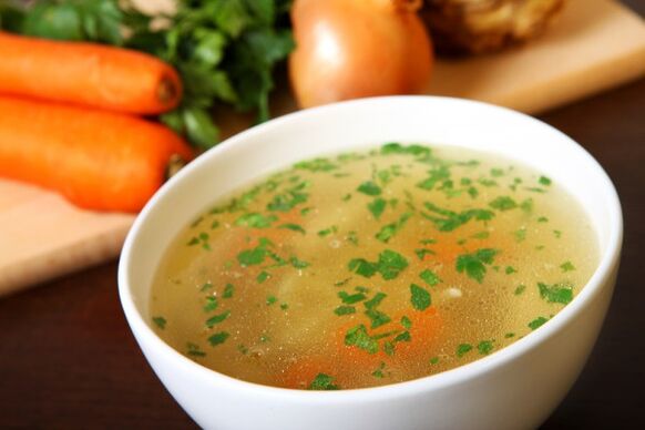 Meat broth soup is a delicious dish in the drink diet menu