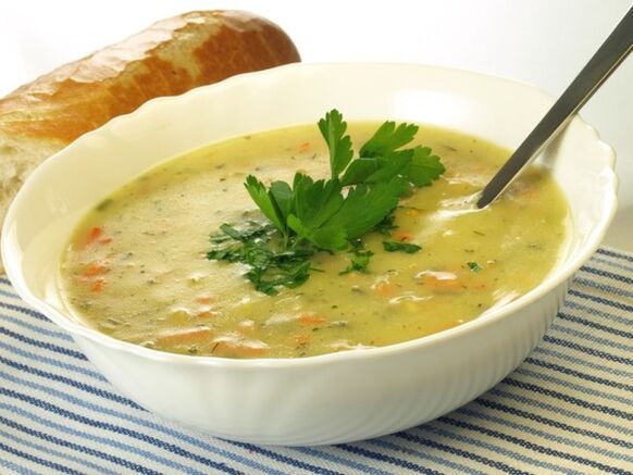 Vegetable puree soup with turnip drink in the diet menu for weight loss